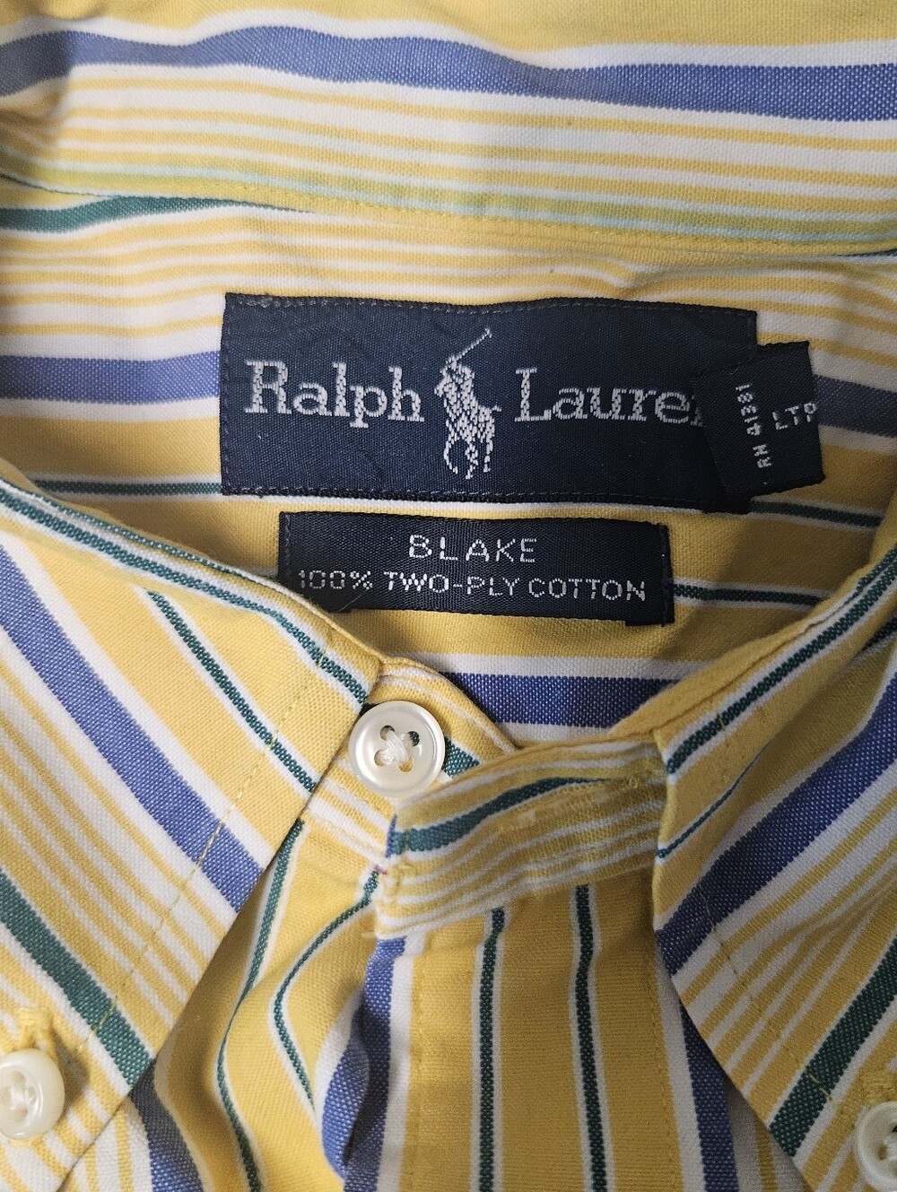 Ralph Lauren Yellow Multi-Stripe Button-Down Shirt - Picture 4 of 6